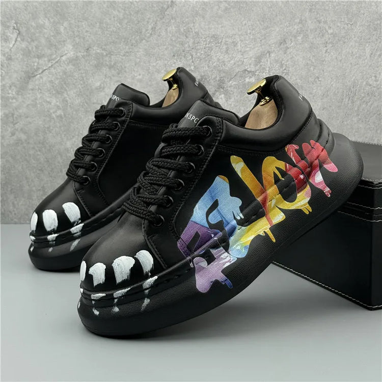 Spring New Style Wheat Ear White Casual Versatile Men's Sports Shoes Trendy Thick Bottomed Men's Sports Shoes Leather Sneakers