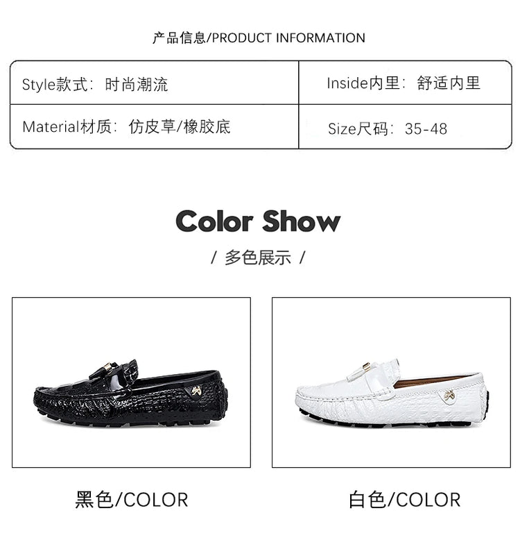 Scarpe da Uomo Casual in Pelle, Mocassini di Design, Slip-on, Scarpe da Guida e da Barca di Alta Qualità, Chaussure Homme, Taglie Grandi 35-48