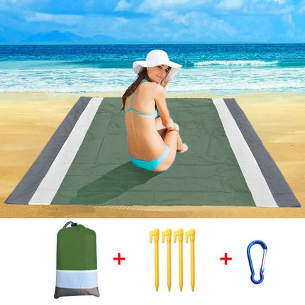 2022 telo mare oversize tappetino senza sabbia spiaggia antivento impermeabile coperte da Picnic tappetino da spiaggia tasca oversize Picnic 4 ancora