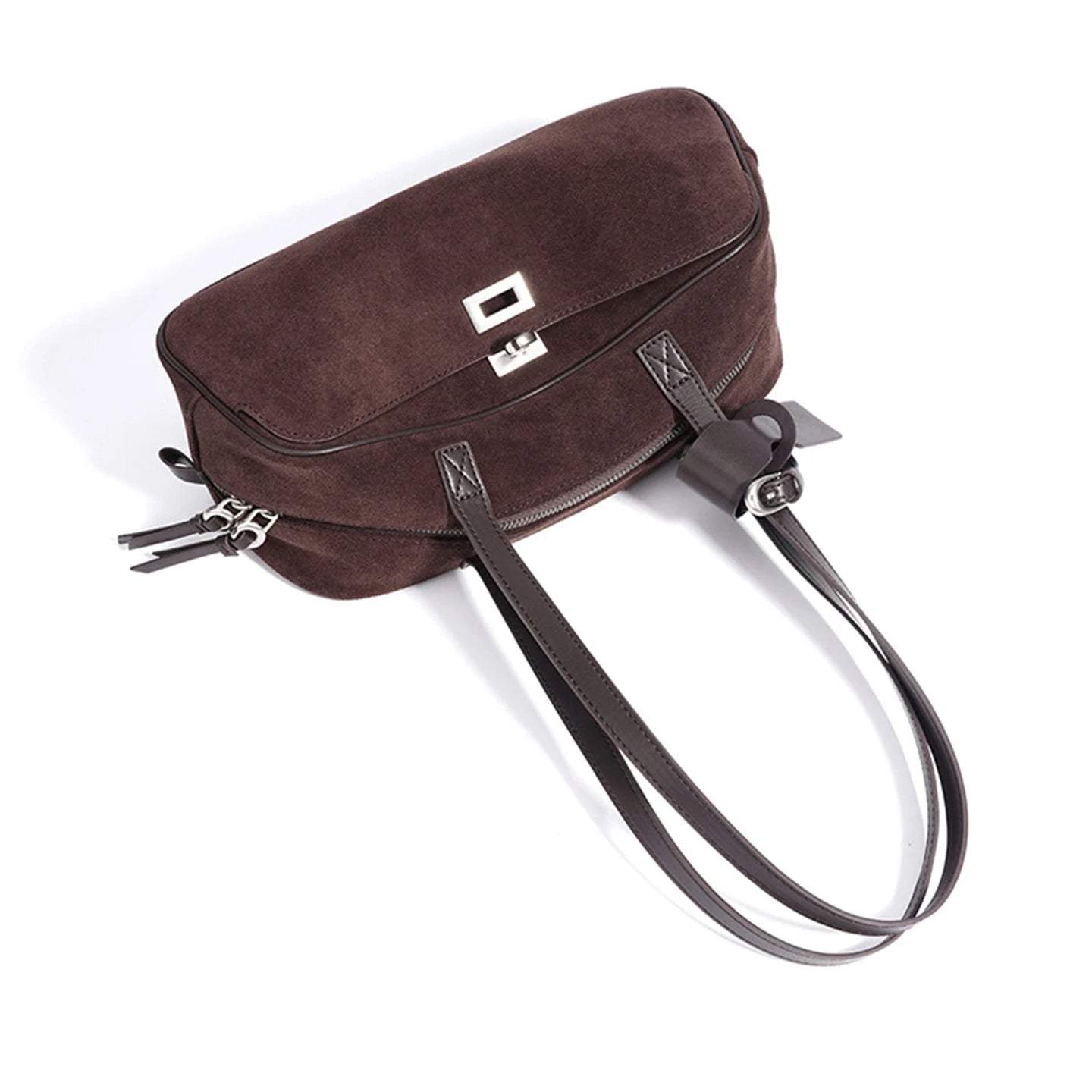 MENDY Borsa in pelle scamosciata Borsa a tracolla con cuscino in pelle Borsa casual ascellare da donna unica in morbida pelle Novità nella borsa tote Designer di lusso