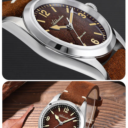 ADDIESDIVE New Quartz Watch Luxury Sapphire 2035 Movement 36mm Men Watch C3 Luminous Diving 100m Waterproof 316L Stainless Steel