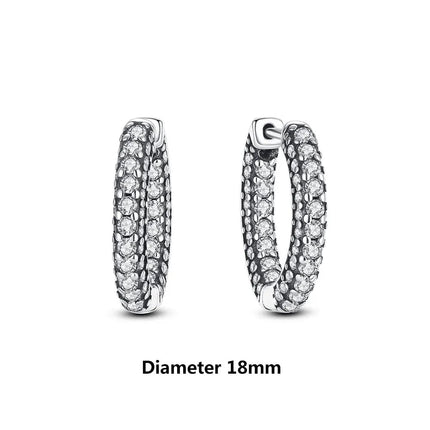 Orecchini Originali in Argento Sterling 925, Modello 2026, a Perno e a Cerchio con Cristalli, per Donna, in Oro Rosa, con Corona, Cuore, Infinito, Ape, Gioielli platinumshop