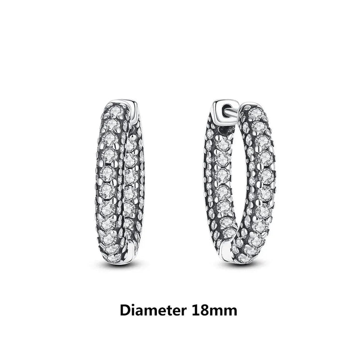 Orecchini Originali in Argento Sterling 925, Modello 2026, a Perno e a Cerchio con Cristalli, per Donna, in Oro Rosa, con Corona, Cuore, Infinito, Ape, Gioielli platinumshop