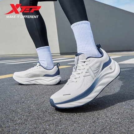 Xtep Cloud Wing 3.0 Men's Running Shoes 2025 Summer New Stability Shock Absorbing Wear Resistant Soft Sole Sneakers 875319110003 PlatiNum
