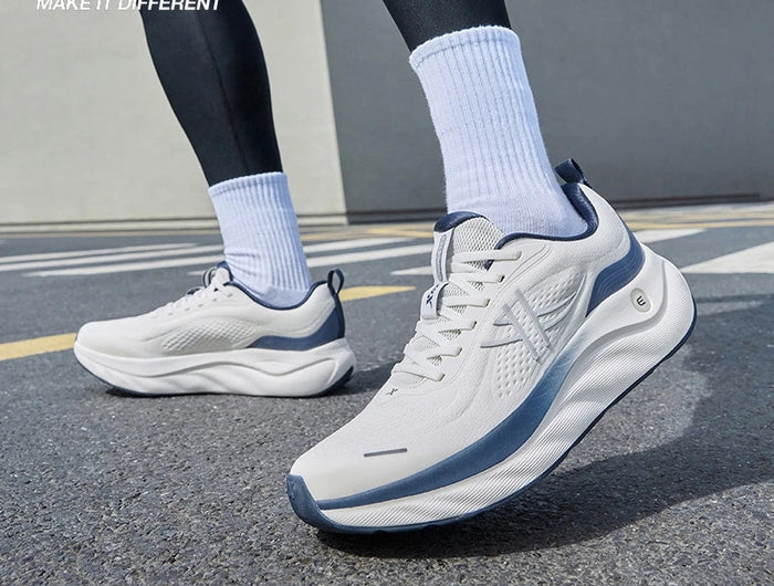 Xtep Cloud Wing 3.0 Men's Running Shoes 2025 Summer New Stability Shock Absorbing Wear Resistant Soft Sole Sneakers 875319110003 PlatiNum