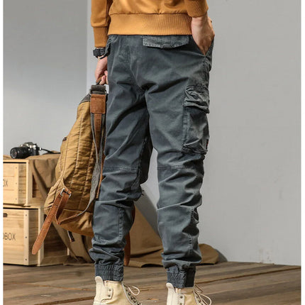 CAAYU Joggers Cargo Pants Men Casual Y2k MultiPocket Male Trousers Sweatpants Streetwear Techwear Tactical Track Black Pants Men