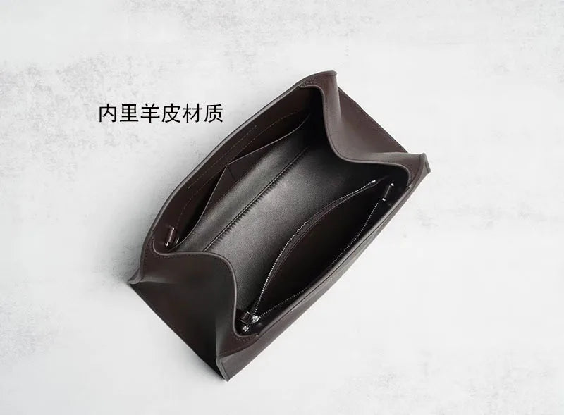 [Full Leather Inside Outside] Drinking Milk Cowhide Imported Saddle Leather Underarm Bag Single Shoulder Crossbody Bag Simple