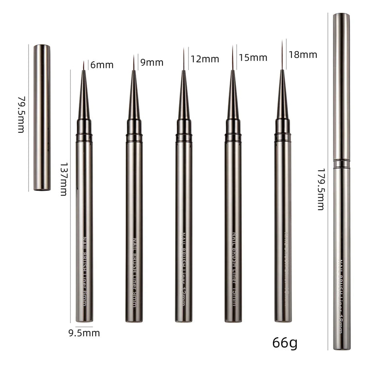 5PCS Nail Art Liner Brushes Hand Painted Brush Acrylic UV Gel Colours Paints Builder Drawing Pen DIY Manicure Design Accessories