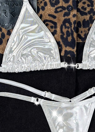 2025 PU Ecopelle Mini Micro Perizoma Bikini Donna Costumi da bagno Costume da bagno femminile Bikini a due pezzi Bagnante Costume da bagno Swim K5280 PlatiNum