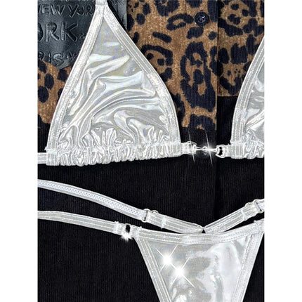 2025 PU Ecopelle Mini Micro Perizoma Bikini Donna Costumi da bagno Costume da bagno femminile Bikini a due pezzi Bagnante Costume da bagno Swim K5280 PlatiNum
