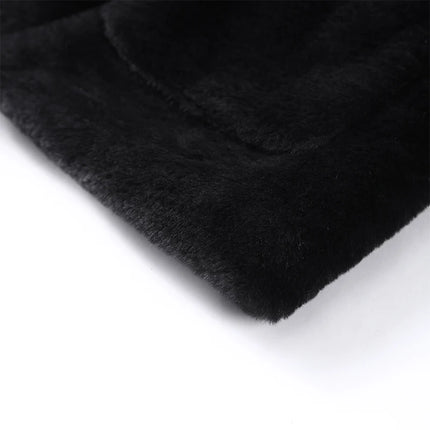 Casual Patchwork Faux Fur Collar Women's Coat Lace Up Pockets Thicken Lady Coats 2026 Autumn Winter Female Street Outerwear