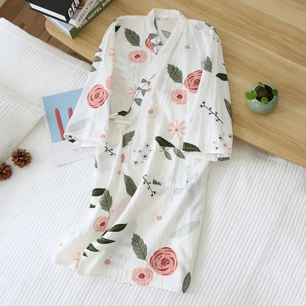 Pigiama kimono in stile giapponese estate nuovo pigiama di garza di cotone 100% camicia da notte da donna SPA yukata homewear pigiama lungo da donna