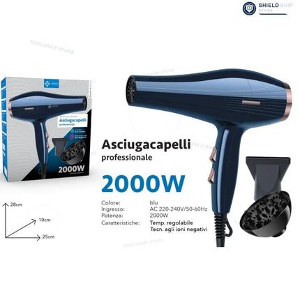 Professional Hair Dryer 3000W High Power Blow Dryer with Adjustable Temperature & Speed Settings, Cool Air Function, Ionic Technology, Fast Drying Styling Tool with Concentrator Nozzles for Home Salon Use