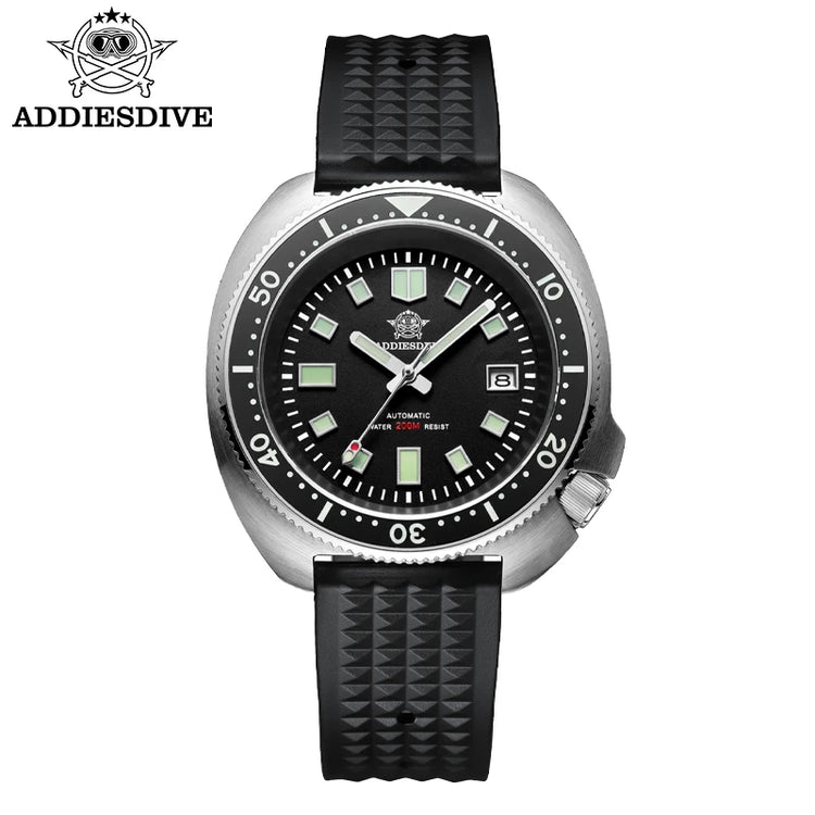 ADDIESDIVE Luxury Men's Automatic Watch Ceramic Bezel Sapphire Glass 200m Waterproof Ultra Bright Blue Luminous Diving Watch