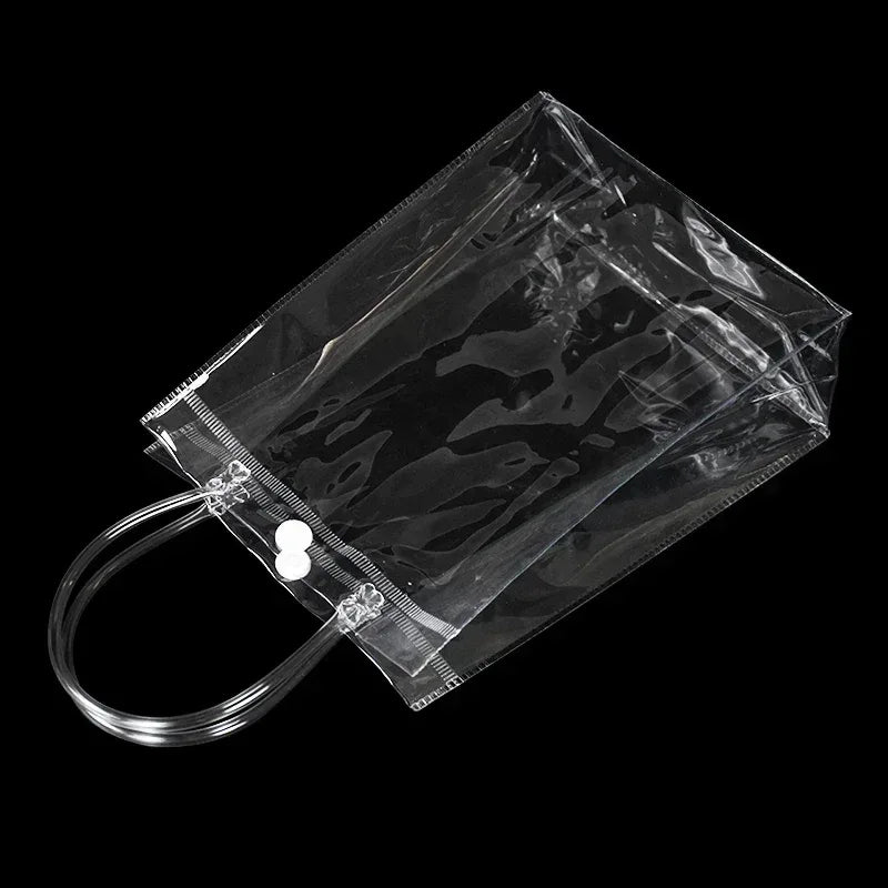10/20Pcs Transparent Gift Bag with Handle Wedding Birthday Party Candy Gift Packaging Reusable Tote Bag Christmas Baby Shower - PlatiNum