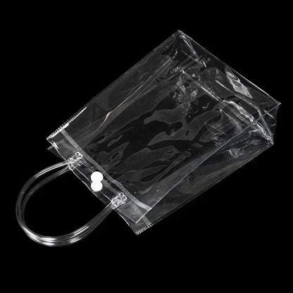10/20Pcs Transparent Gift Bag with Handle Wedding Birthday Party Candy Gift Packaging Reusable Tote Bag Christmas Baby Shower - PlatiNum