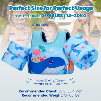 Children's Life Jacket Children's Swimming Arm Floating Whistle Life Vest Baby Swimsuit Safety Foam Pool Accessories for Kayak