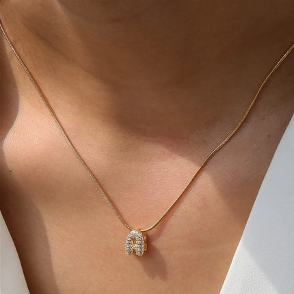 Fashion Tiny CZ Zircon Initial Alphabet Pendant Neckalce Gold Plated Stainless Steel A-Z Letter Necklaces Birthday Gifts Jewelry PlatiNum