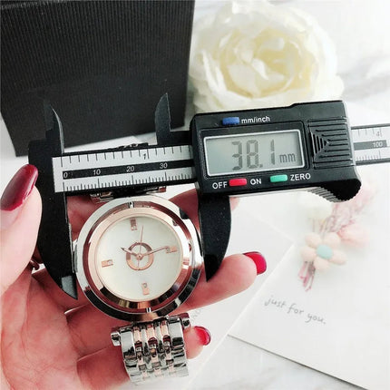 Orologio da Polso Semplice ed Elegante Automatico al Quarzo in Acciaio Inossidabile per Donna Montre Homme Relogio Feminino platinumshop