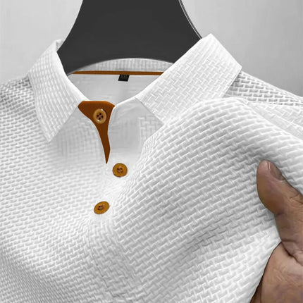 Men's short-sleeved T-shirt with summer ice silk lapel