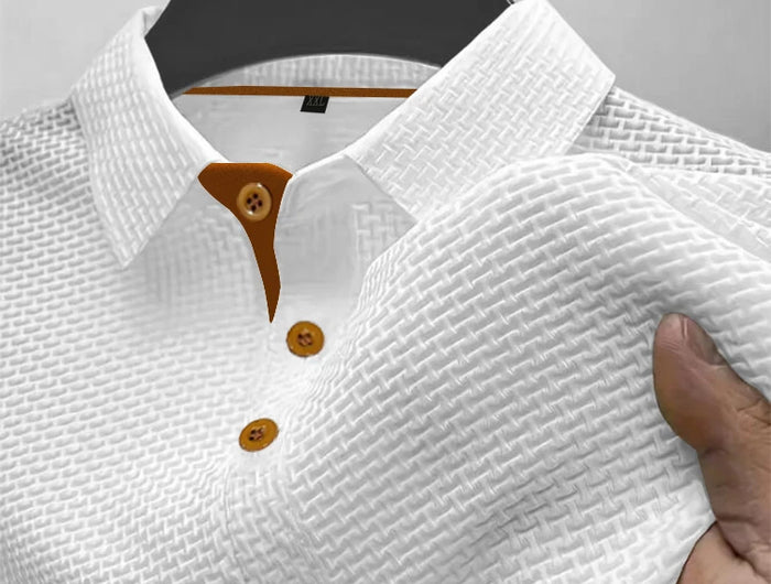 Men's short-sleeved T-shirt with summer ice silk lapel