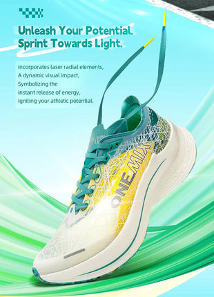 ONEMIX Scarpe da corsa con piastra in carbonio per uomo Assorbimento degli urti Scarpe sportive ultraleggere Rimbalzo Scarpe da ginnastica da maratona per donna all'aperto PlatiNum