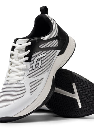 FitVille Scarpe da pickleball larghe da uomo Scarpe da tennis Scarpe da tennis da cancha intera con supporto per l'arco plantare Scarpe sportive leggere antiscivolo