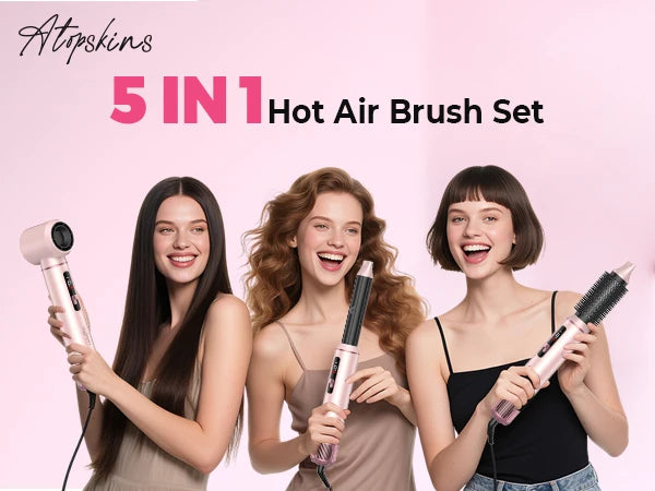 Ukliss 5 in 1 Hair Dryer Hot Comb Set Professional Curling Iron Hair Straightener Styling Tool For Professional Hair Dryer Household