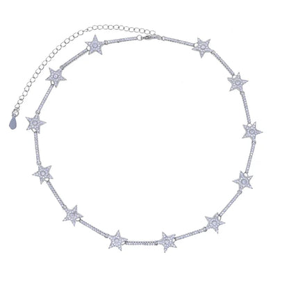 2025 Micro pavimentato 5A Cubic Zirconia CZ Stella geometrica Northstar Fascino Catena da tennis Collana girocollo Gioielli da donna di lusso Regalo