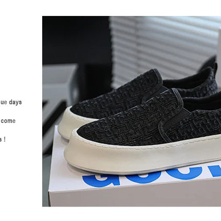 2025 Autumn New Fashion Shallow Mouth Casual Canvas Shoes for Men Breathable Comfortable Niche Design Versatile Chunky Sneakers