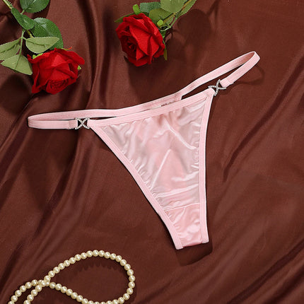 SexyLingerie  Women's Lingerie Underwear Seamless Satin Rhinestone Thong Skin-friendly Breathable Low Rised Diaments Briefs G St
