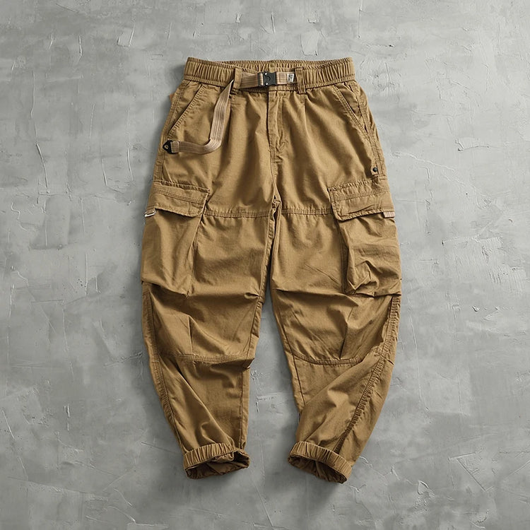 Men's corset casual pants loose 3D vertical cut retro military style outdoor scratch resistant multi-pocket cargo pants