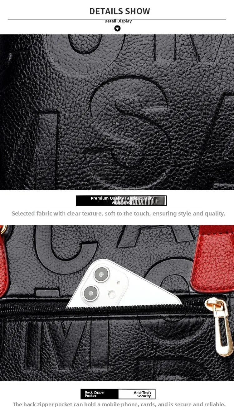 Ladies Large Capacity Leather Shoulder Bag 2025 New Style Urban Simple Tote Bag Women's Single Shoulder Bag Daily Match PlatiNum