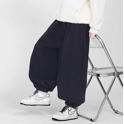 Comodi pantaloni da jogging da uomo 2026 nuovi pantaloni da lanterna di moda oversize in tinta unita da uomo pantaloni casual con coulisse Hip Hop Harajuku