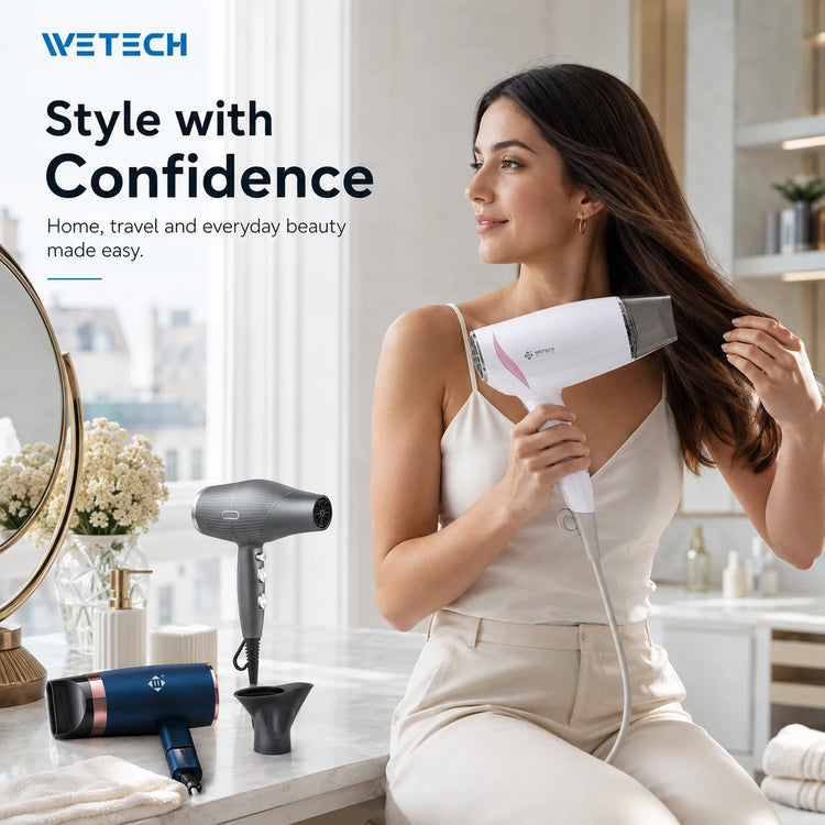 Professional Hair Dryer Collection, Foldable & Compact Household Hair Blow Dryer Series, Multi‑Power 1600‑2200W Ionic Hairdryer for Home Salon Daily Hair Styling