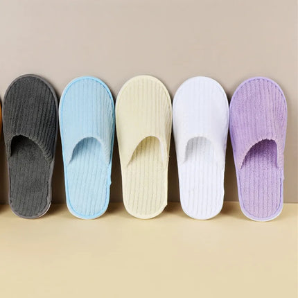 5 pairs/lot men women disposable hotel slippers guest cotton slides home travel SPA slipper hospitality cheap indoor slip-on