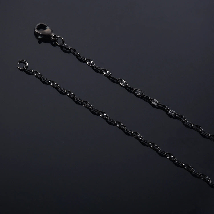 Yadreva Catena con labbra in rilievo Collana sottile in acciaio inossidabile da 2,5 mm Accessori per gioielli impermeabili con maglie fatte a mano PlatiNum