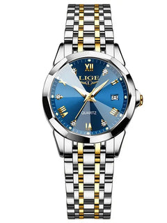 LIGE Orologio al Quarzo di Lusso per Donna, Elegante Bracciale Luminoso e Impermeabile, Regalo Ideale