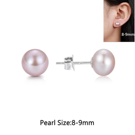 Orecchini a Perno con Perle Naturali d'Acqua Dolce per Donne, Argento Sterling 925, Gioielli Semplici e Colorati con Perle Selezionate a Mano platinumshop