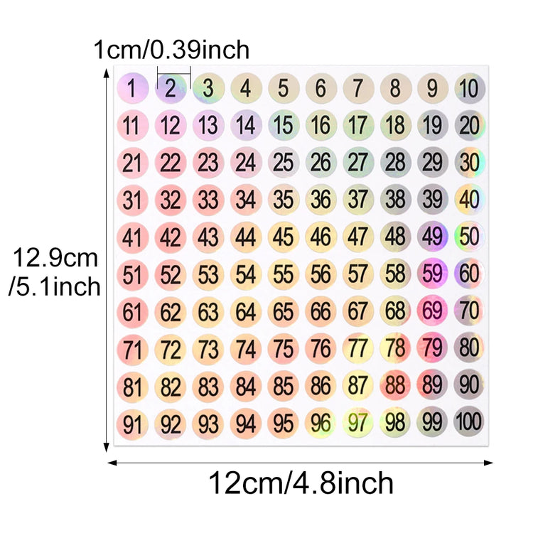 1 500 Number Stickers Self Adhesive Labels for Nail Art Storage Organizing DIY Craft Marking Manicure Tool Kit 2027