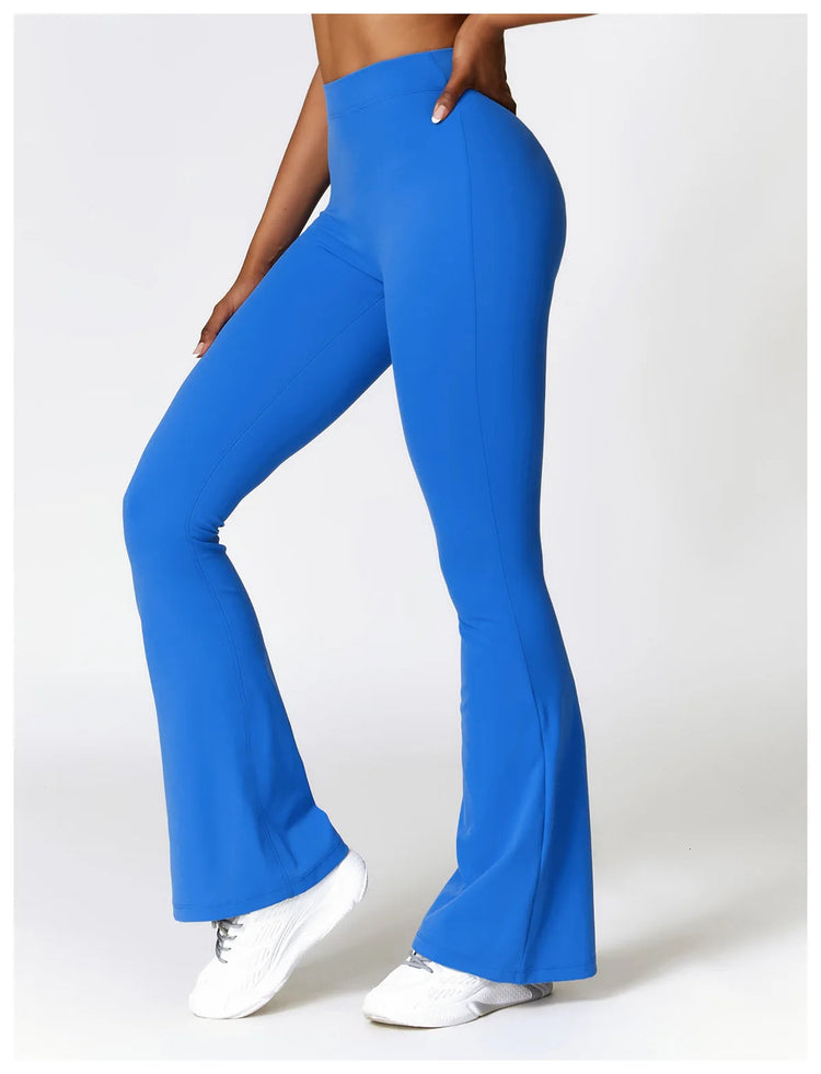 High Waist Flare Leggings Yoga Pants Women Wide Leg Pants Women Gym Workout Fitness Sports Flared Pants Latin Dance Trousers PlatiNum