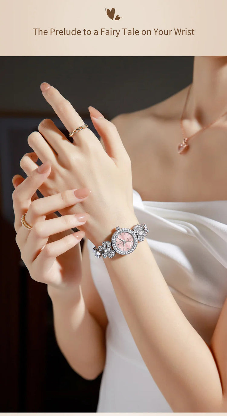 OLEVS 5887 Orologi da donna Elegante orologio al quarzo originale Orologi luminosi impermeabili per regalo donna Cinturino con diamanti Reloj Mujer platinumshop