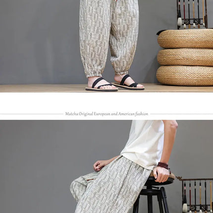 Pantaloni a Gamba Larga Stile Cinese in Corduroy, Pantaloni Lantern da Uomo, Comodi e Traspiranti per Autunno e Inverno, Jogger Casual