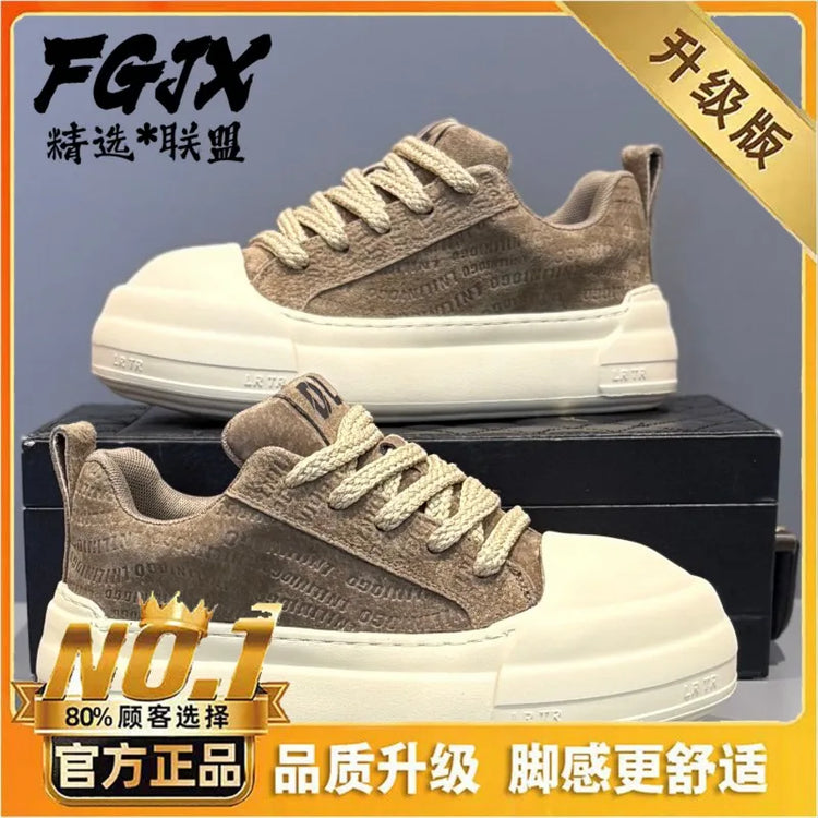 Men's Leather Platform Sneakers Breathable Versatile Men Casual Shoes Comfortable Fashion Male Running Sports Tenis Shoes Hombre