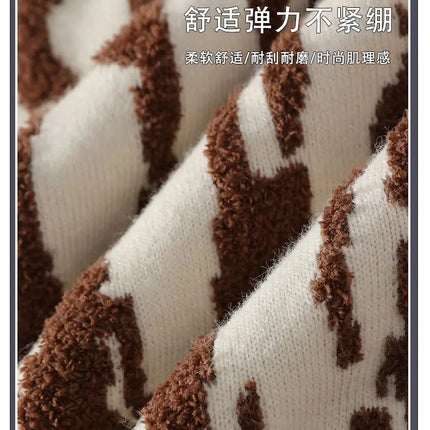 Harajuku Sweater Men's Y2K Knitted Printing Sweater Men's Wool Pullover Men's Retro Knitted Color Block Tops