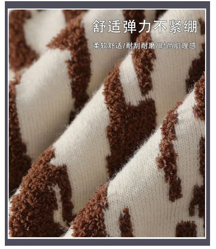 Harajuku Sweater Men's Y2K Knitted Printing Sweater Men's Wool Pullover Men's Retro Knitted Color Block Tops