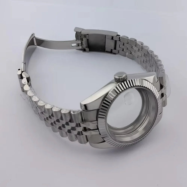40mm Sapphire Glass For Men Watch Case Fit Miyota 8215 8285 DG2813 Movement Waterproof Jub President Stainless Strap 31mm Dial