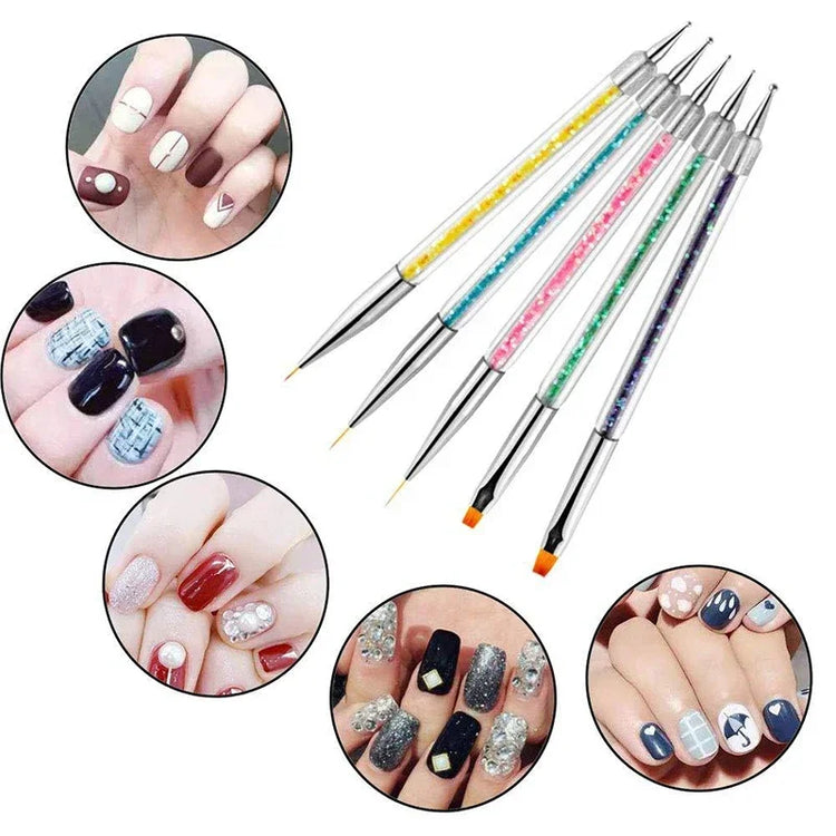 5Pc Nails Art Dotting Pen Acrylic Drawing Liner Supplies Brush Rhinestone Gems Picker UV Gel Painting Manicure Accessoires Tools 2028
