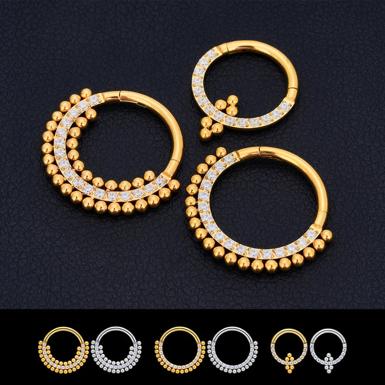 G23 Titanium Piercing Nose Ring Body Jewelry Hoop earings ASTM F136 Cartilage Tragus Diaphragm Titanium Hing PlatiNum