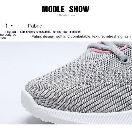 2025New Women's Trendy Sports Shoes Fashion Mesh Casual Shoes Lightweight Breathable Running Shoes PlatiNum